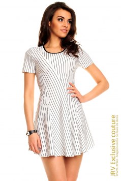 Rochie retro Cher White-Black - Magazin online haine de dama Fashion