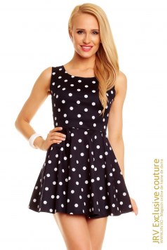 Rochie cu buline Style Dark-Blue - Magazin online haine de dama Fashion