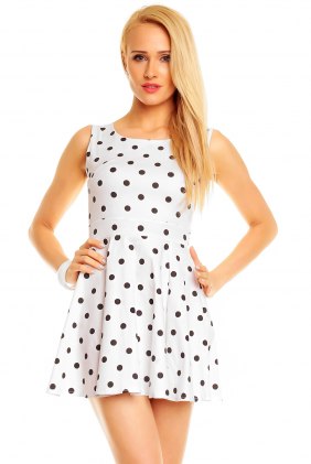 Rochie cu buline Style White din Colectia de SCOASE DIN STOC