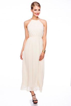 Rochie eleganta Delya Beige din Colectia de SCOASE DIN STOC