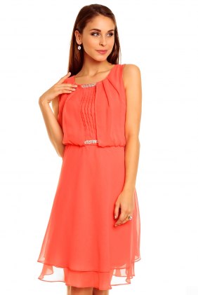 Rochie retro Lovie Somon din Colectia de SCOASE DIN STOC