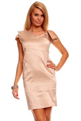 Rochie eleganta Kimy Beige din Colectia de SCOASE DIN STOC