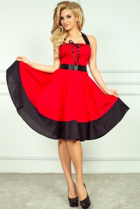 Rochie retro Kamely Red Black din Colectia de ROCHII RETRO