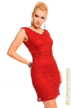 Rochie dantela Mady Red - Magazin online haine de dama Fashion