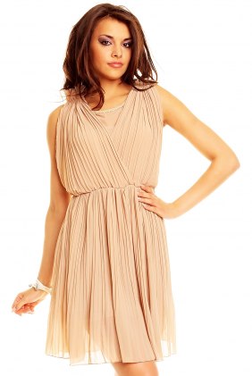 Rochie plisata Sya Creme din Colectia de SCOASE DIN STOC
