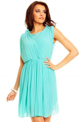 Rochie plisata Sya Minth din Colectia de SCOASE DIN STOC