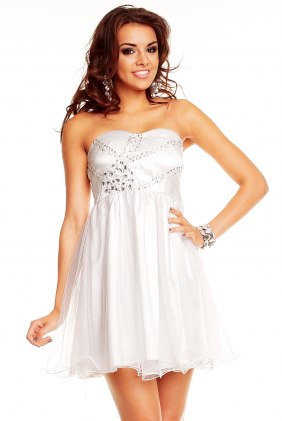 Rochie Baby Doll Hallie White din Colectia de SCOASE DIN STOC