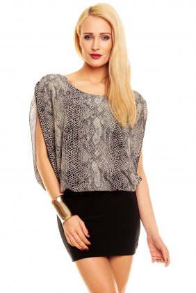 Rochie Animal Print Axa Gri din Colectia de COLECTII TRECUTE