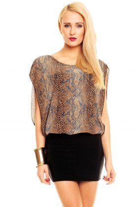 Rochie Animal Print Axa Maron din Colectia de COLECTII TRECUTE