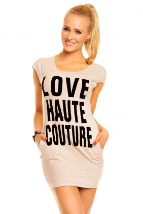 Rochie de zi Love Beige din Colectia de SCOASE DIN STOC