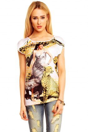 Tricou Angy White din Colectia de SCOASE DIN STOC