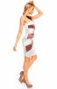 SCOASE DIN STOC - Rochie eleganta Mady White-Brown