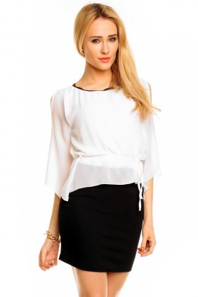 Rochie office Moly White din Colectia de SCOASE DIN STOC