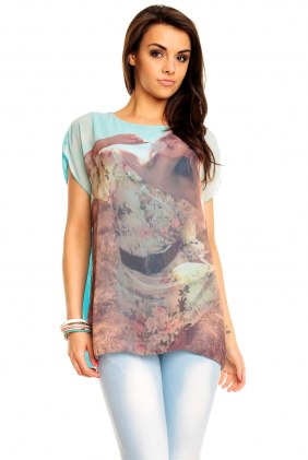 Tricou Ly Turquoise-Minth din Colectia de SCOASE DIN STOC