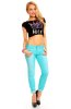 SCOASE DIN STOC - Pantaloni Love Turquoise