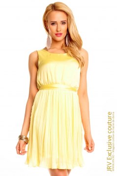 Rochie plisata May Yellow - Magazin online haine de dama Fashion