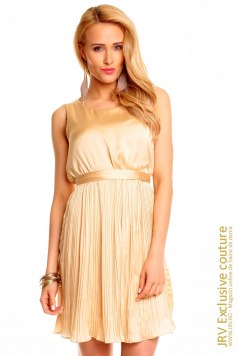Rochie plisata May Beige - Magazin online haine de dama Fashion
