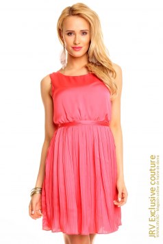 Rochie plisata May Pink - Magazin online haine de dama Fashion