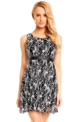 Rochie dantela Wind Black-White din Colectia de SCOASE DIN STOC