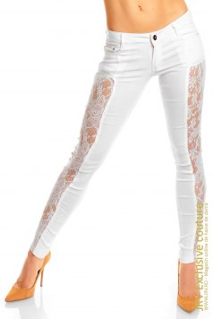 Pantaloni Lye White - Magazin online haine de dama Fashion