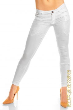 Pantaloni Delya White - Magazin online haine de dama Fashion