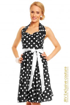 Rochie cu buline Black-White - Magazin online haine de dama Fashion