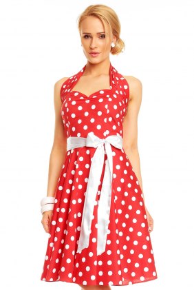 Rochie cu buline Red-White din Colectia de SCOASE DIN STOC