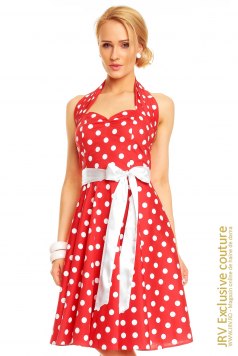 Rochie cu buline Red-White - Magazin online haine de dama Fashion