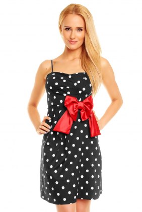 Rochie cu buline May Black din Colectia de SCOASE DIN STOC