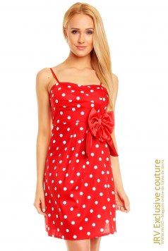 Rochie cu buline May Red - Magazin online haine de dama Fashion
