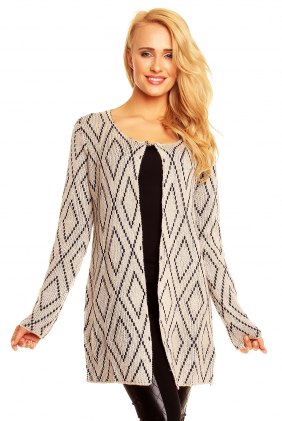 Cardigan Aby Beige-Blue din Colectia de DE VARA