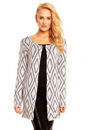 Cardigan Aby Creme-Black din Colectia de DE VARA