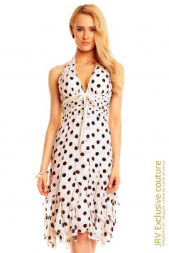 Rochie cu buline Dany White - Magazin online haine de dama Fashion