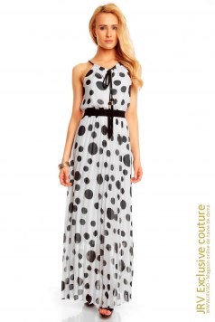 Rochie cu buline Yra White-Black - Magazin online haine de dama Fashion