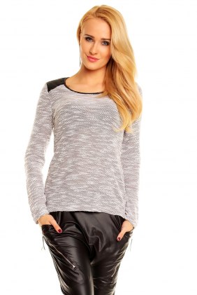 Bluza Orianna Grey-White din Colectia de DE VARA