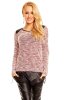 DE VARA - Bluza Orianna Bordeaux-White