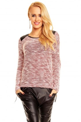 Bluza Orianna Bordeaux-White din Colectia de DE VARA