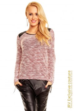 DE VARA - Bluza Orianna Bordeaux-White Bluza Orianna Bordeaux-White - Magazin online haine de dama Fashion