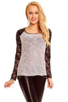 Bluza Darby Grey-White din Colectia de DE VARA