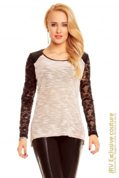 Bluza Darby Beige-White - Magazin online haine de dama Fashion