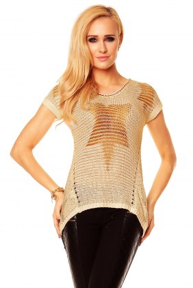 Pulover Yvette Beige-Gold din Colectia de DE VARA