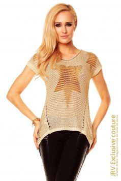 Pulover Yvette Beige-Gold - Magazin online haine de dama Fashion