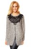 DE VARA - Cardigan Isla Grey-Black