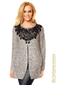 Cardigan Isla Grey-Black - Magazin online haine de dama Fashion