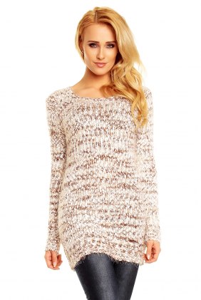 Pulover Alivia White-Brown din Colectia de DE VARA