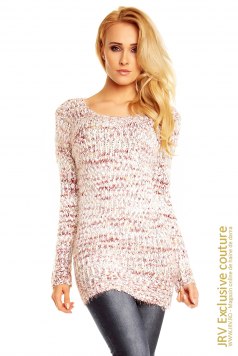 Pulover Alivia Creme-Bordeaux - Magazin online haine de dama Fashion