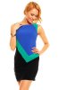 SCOASE DIN STOC - Rochie office Blue-Green-Black