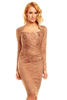 Rochie dantela Raya Brown din Colectia de SCOASE DIN STOC