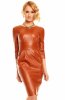SCOASE DIN STOC - Rochie din Piele Celia Caramel