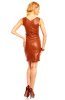 SCOASE DIN STOC - Rochie din Piele Celeste Caramel